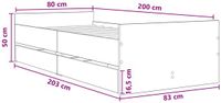vidaXL Bedframe Wit Bewerkt hout
