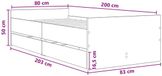 vidaXL Bedframe Wit Bewerkt hout