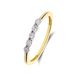 Lucardi Dames 14 karaat geelgouden ring met 5 diamanten 0,05 ct