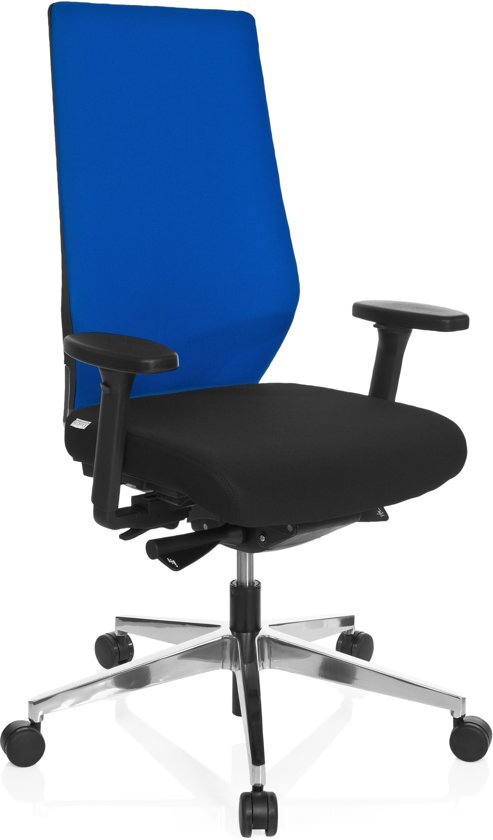 HJH OFFICE Pro-Tec 700 - Bureaustoel - Stof - Zwart / blauw Bureaustoel PRO TEC hoge rugleuning