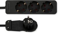REV multiprise 3 voies SMART - Bloc multiprise avec fiche plate - 2m - Noir
