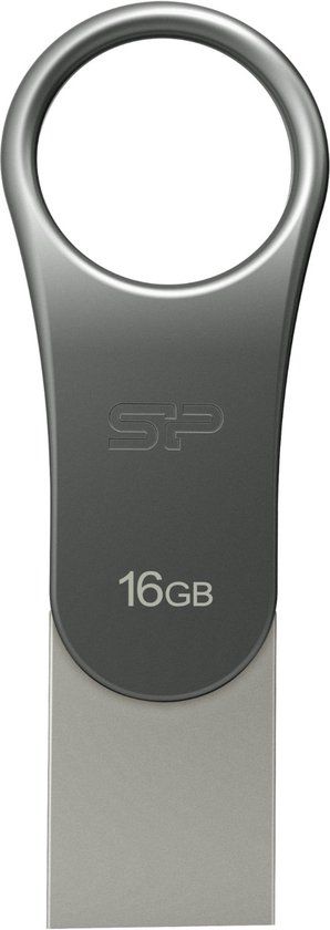 Silicon Power Mobile C80 USB 3.0 - USB Type-C Flash Drive - 16GB - Titanium