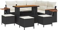 vidaXL Tuinbank Set Zwart en Crème