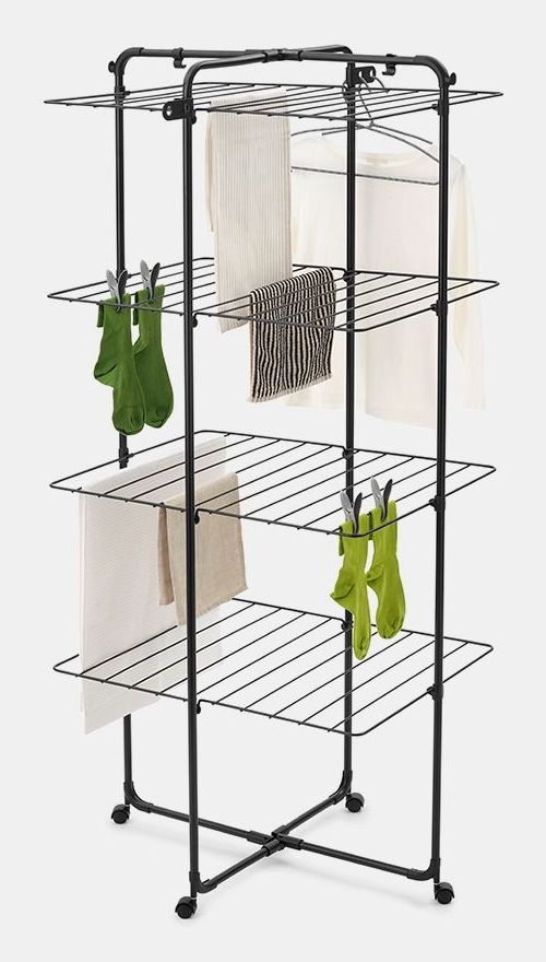 Brabantia HangOn Droogtoren - 30 m - Inklapbaar Wasrek - Matt Black