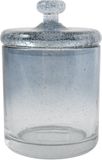 MSV Harriet Badkamer Opbergdoos – Katoenen Box voor Wattenstaafjes en Wattenschijfjes – Blauw – 10 x 15.6 cm