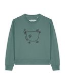 Watapparel Sweatshirt 'Le poulet ' groen / zwart