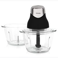 H.KOENIG Mini Hachoir Électrique LEO9 - Noir mat et Chrome - 1L - 320W