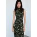 Mango midi jurk met print - grijsgroen