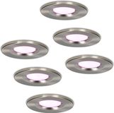 Homeylux Smart Wifi LED inbouwspots 6 stuks dimbaar RGBWW RVS Venezia 6 Watt IP65 - Google Home en Amazon Alexa