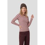 Anytime geribde top met strepenprint roze/blauw