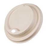 Tessera Bio Products Q0080BO Deksel met suikerriet, ovaal, natuurlijk bruin, diameter 80 mm, 50 stuks