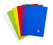 Clairefontaine 293162AMZ Pak met 2 Geniete Schriften Mimesys - A4 21x29,7 cm - 96 Pagina’s Kleine Ruitjes - 90 g Wit Papier - Polypro Kaft Willekeurige Kleuren