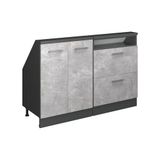 Vicco R-Line Keukenkast voor schuine wand – 120 cm Set van 2 Beton/antraciet