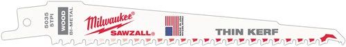 Milwaukee Accessoires Milwaukee sloopzaagbladen | thin kerf | hout met spijkers | 300mm x 5 tpi | 5 stuks - 48475037