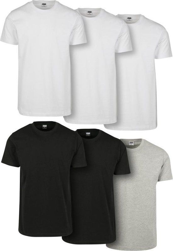 Urban Classics Basic 6-Pack Men's T-Shirt - XL - Multicolours