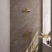 Brauer Gold Edition Thermostatische Regendoucheset Inbouw - Hoofddouche 30 cm - Rechte Wandarm - Met Drukknoppen - Handdouche Staaf - Doucheslang