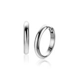 ZINZI 20mm zilveren gladde oorringen met ronde buis 3mm met luxe klapsluiting ZIO2602