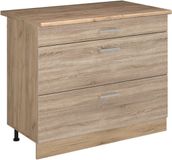 Vicco Keukenonderkast R-Line, Sonoma/Goudkleurig Eiken, 100 cm