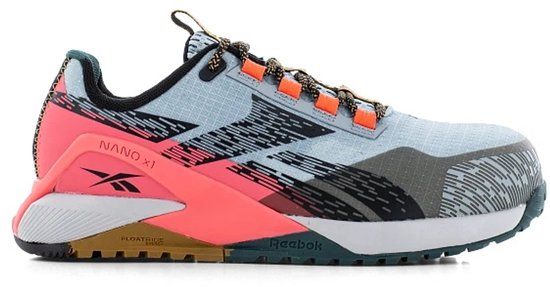 Reebok Work Reebok dames werkschoenen S1P Nano X1 laag Blauw-Roze Maat 39