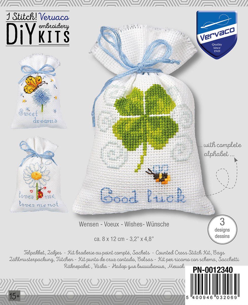 Vervaco Wensen Lentebloemen set van 3 borduren (pakket) PN-0012340