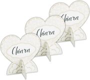 Givi Italia Naamkaartjes/Plaatskaartjes - Bruiloft - Ivoor - 3D - Hart - 12 stuks - 6.5 x 5 cm