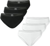 Schiesser Rioslip Modern Multipacks Dames Zwart/Wit Effen 6 Stuks