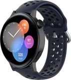 Strap-it Huawei Siliconen sport bandje met gaatjes - Donkerblauw