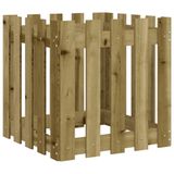 VidaXL Plantenbak met hekontwerp 50x50x50 cm geïmpregneerd grenenhout