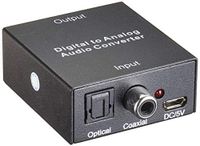 PremiumCord Digital naar analoge audioconverter, Toslink/SPDIF op 2x Cinch RCA-RCA, incl. voeding, metalen behuizing, kleur zwart