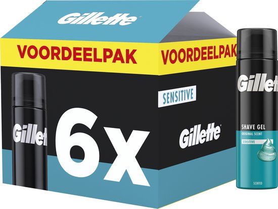 Gillette Classic Sensitive Scheergel - Voor Gevoelige Huid - voordeelverpakking 6 x 200ml