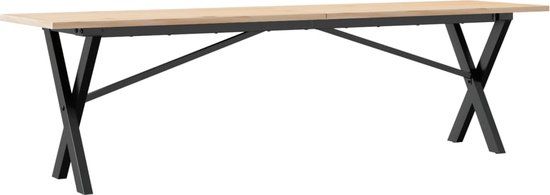 vidaXL Salontafel X-frame 160x40x45 cm massief grenenhout en staal