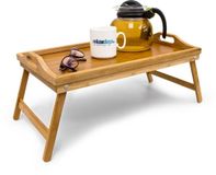 Merkloos 2x bedtafel bamboe