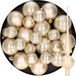 Decoris Kaemingk B.V. Kerstversiering kunststof kerstballen met glazen piek parel/champagne 6-8-10 cm pakket van 45x stuks