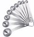 Merkloos / Sans marque Maatlepels - Maatlepel Set van 9 - Grammen & ML Afwegen - RVS - Measuring Spoons