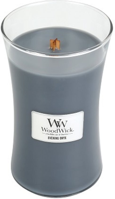 Woodwick Nieuw Evening Onyx Large met knisper geluid