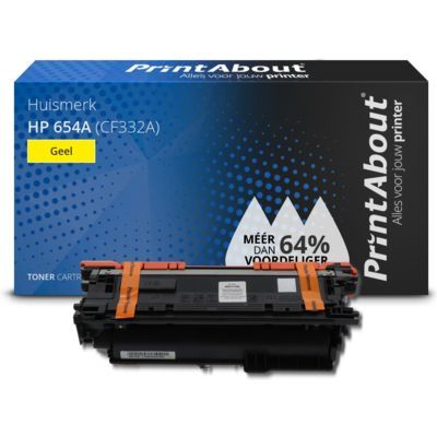 PrintAbout Huismerk HP 654A (CF332A) Toner Geel - Compatibel - 16500 pagina's