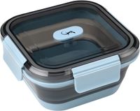 Lurch Up&Down vouwbare lunchbox rond uit silicone/PP blauwgrijs 800ml