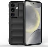 Techsuit Hoesje geschikt voor Samsung Galaxy S24 FE - Magic Shield Silicone Back Cover - Zwart