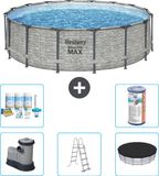 Bestway Steel Pro MAX Rond Zwembad - Steenprint - 488 x 122 cm