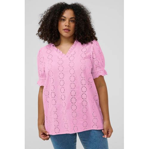 Kaffe Curve blousetop roze broderie