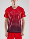 Craft Pro Control Stripe Shirt Korte Mouw Dames - Rood / Marine | Maat: S