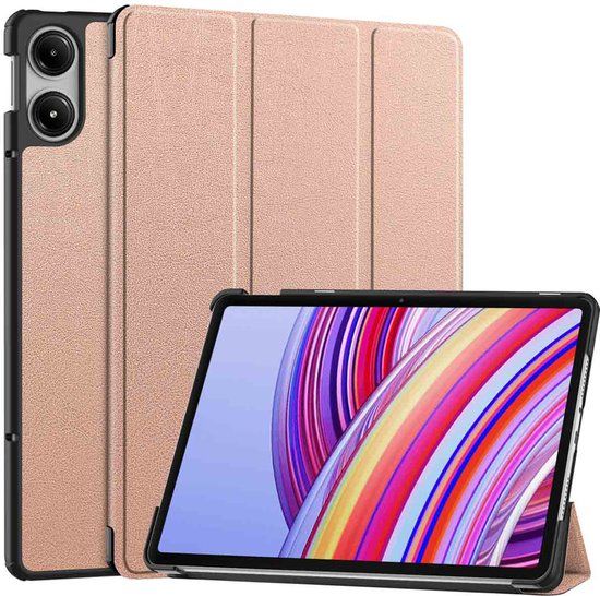 imoshion Tablet Hoes - Geschikt voor Xiaomi Redmi Pad Pro/POCO Pad - Trifold Bookcase - Rosé goud