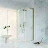 FortiFura Galeria Douchecabine - 70x100x200 cm - Veiligheidsglas - Antikalk - Geborsteld messing (goud)