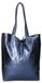 Iris Damestas Shopper Echt Leer Gemetalliseerd Zilver Oranje Blauw L001 Silver UNICA 40x36x11 cm