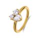 Lucardi Dames Stainless steel ring met zirkonia voor dames - Ring - Staal - Goudkleurig - 20 / 63 mm