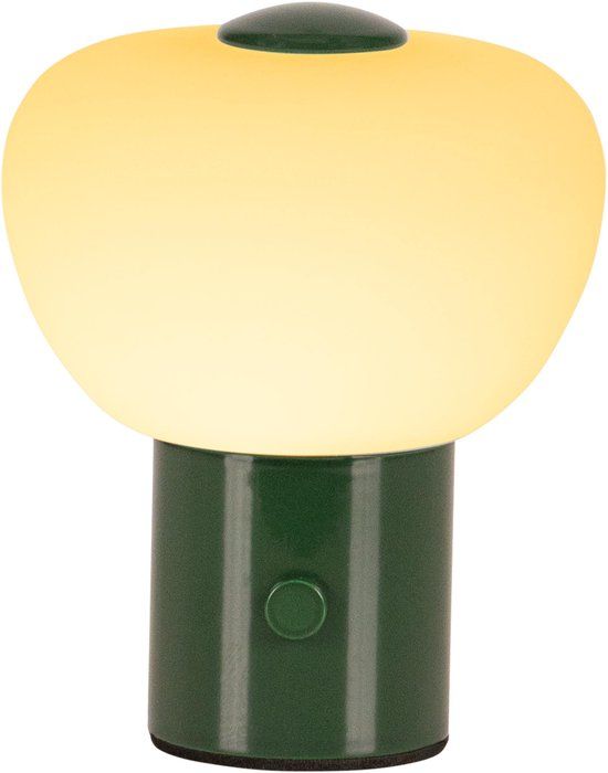 Lucide GUSTAV - Oplaadbare Tafellamp - Accu/Batterij - Ø 8 cm - LED Dimbaar - 1x0,8W 2700K - Groen