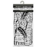 Stamperia - Thick Stencil for Scrapbooks, Albums, Cards, Bullet Journals, and More, Flexible Material, Easy to Clean, Perfect for Crafts and Gifting (All Around, Letter and Feathers)