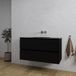 Saniclass Chaci Badkamermeubelset - 100x45x55cm - keramische wastafel mat zwart - 1 wasbak - zonder kraangat - 2 lades - mat zwart