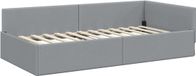 vidaXL Hoekbedframe, lichtgrijs, 80 x 200 cm, stof
