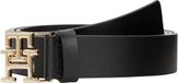 TOMMY HILFIGER Riem 'TH Monogram Plaque Buckle' zwart